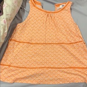 Orange-floral pattern tank